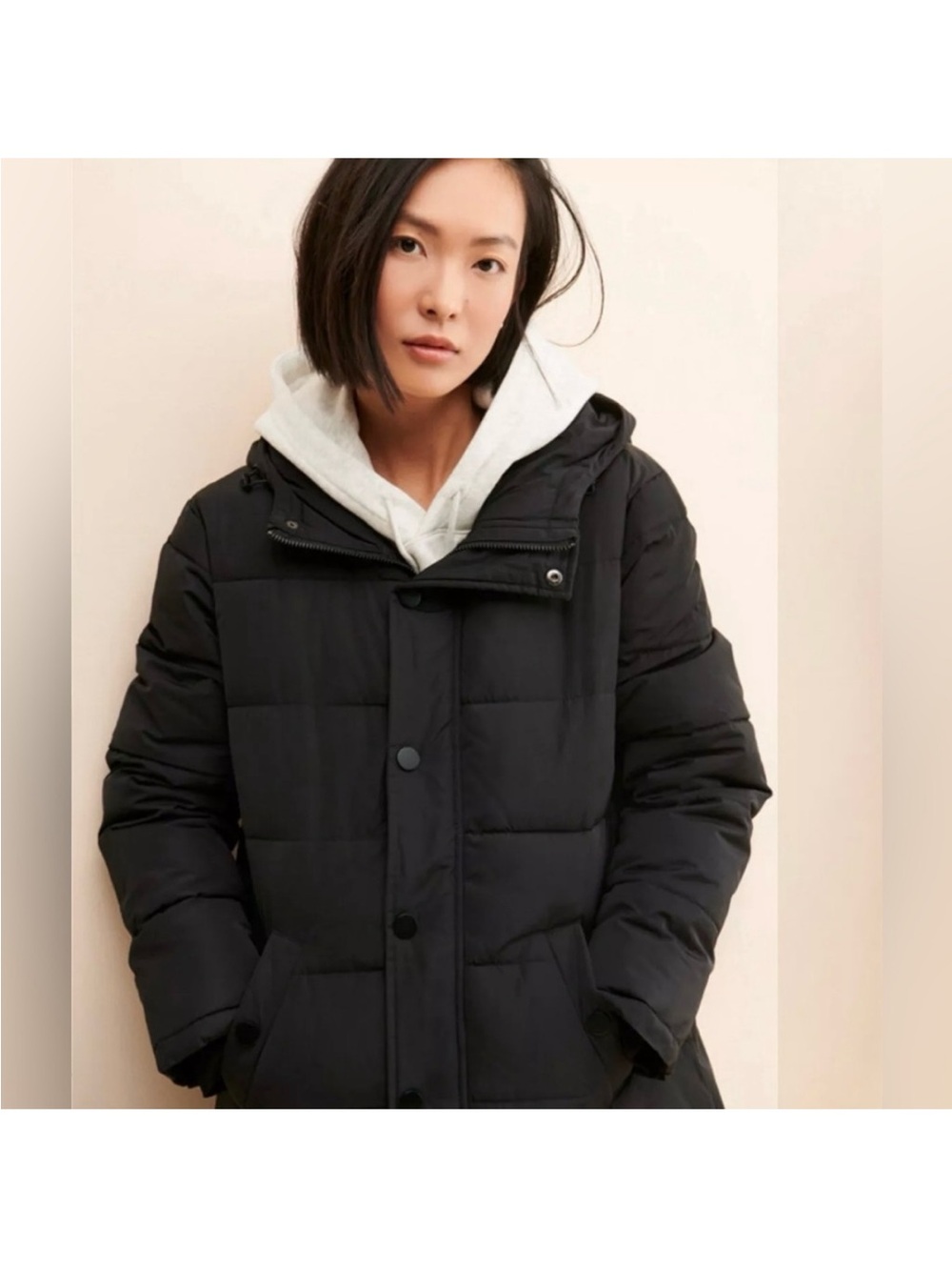 Free people X Universal standard  🌹Black Long Puffer Coat with Hood - Women
